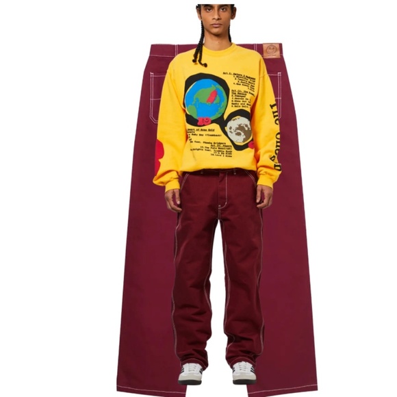 Men's GOLF WANG Red / Burgundy Cotton Twill Work Pant - Size 34 - Picture 3 of 15